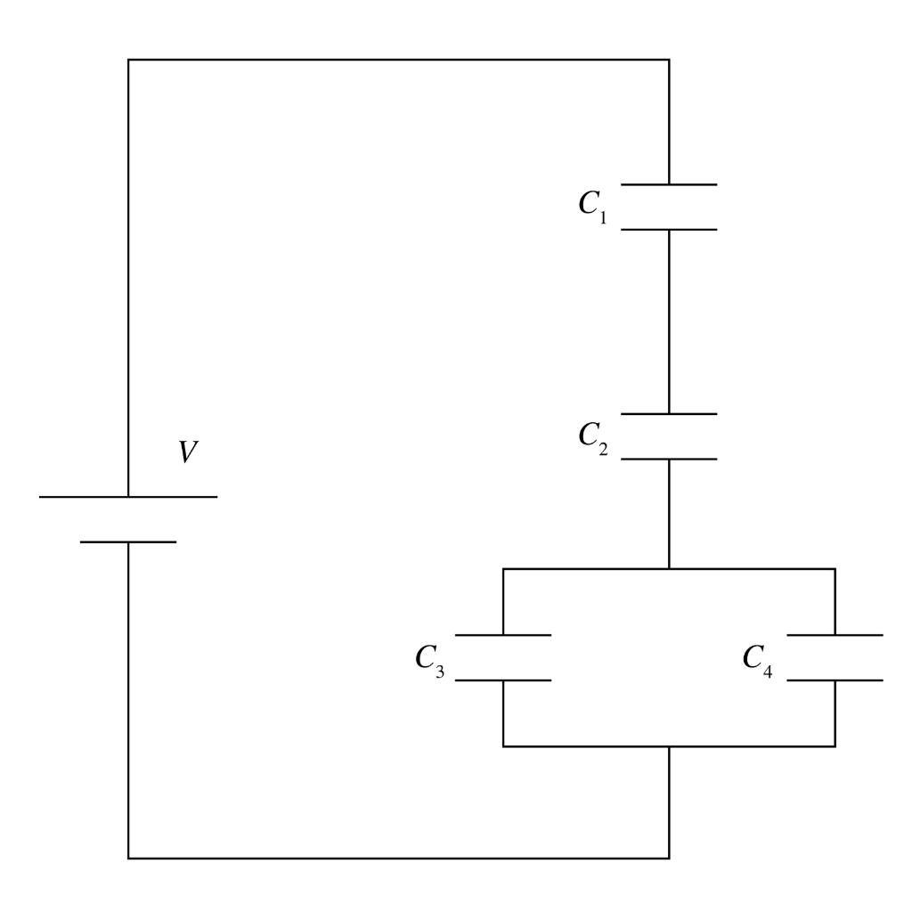 Solved Four Capacitors Are Arranged In The Circuit Shown In Chegg Com