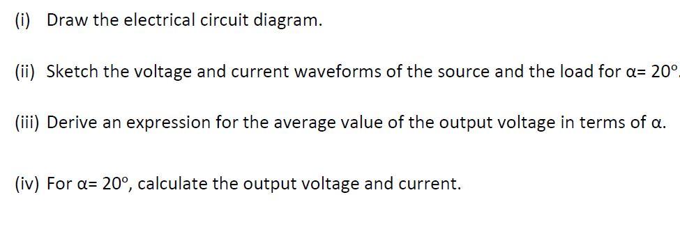 Solved A three phase, half wave, 415 Vrms,50 Hz controlled | Chegg.com