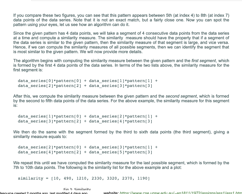 The pattern detection problem In this assignment, | Chegg.com