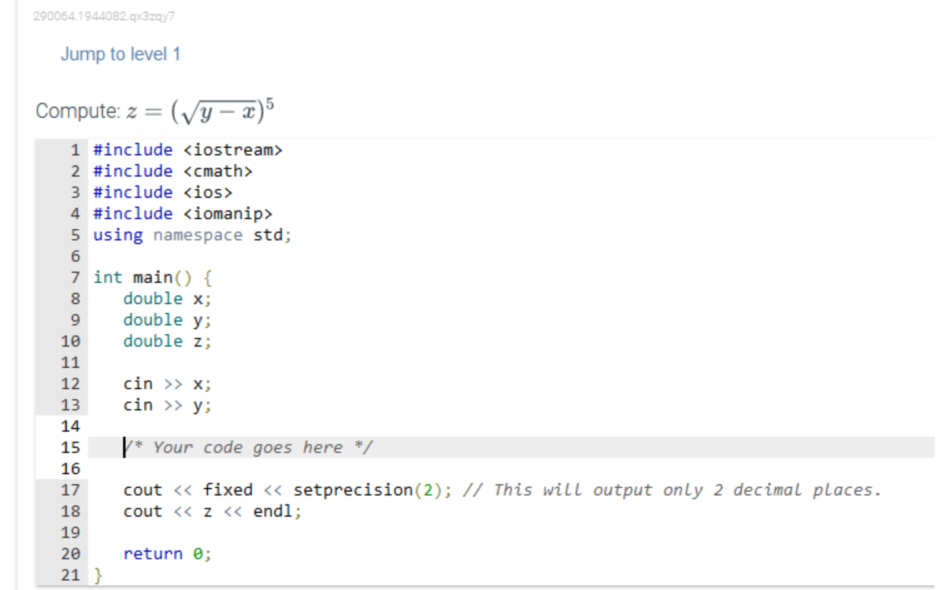 Solved 290064.1944082.qx3zqy7 Jump to level 1 Compute: z = | Chegg.com