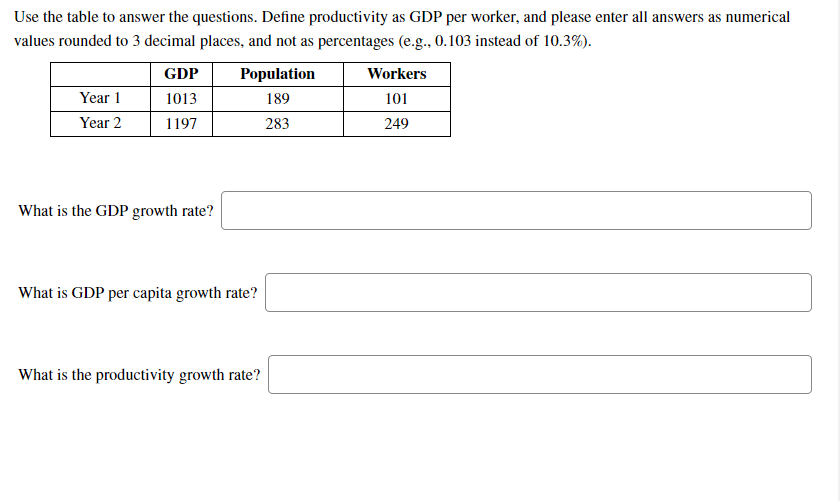 Solved Use the table to answer the questions. Define