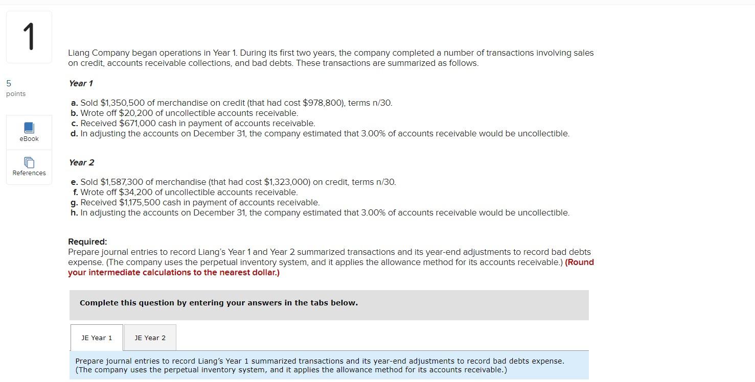 Solved Liang Company began operations in Year 1. During its | Chegg.com