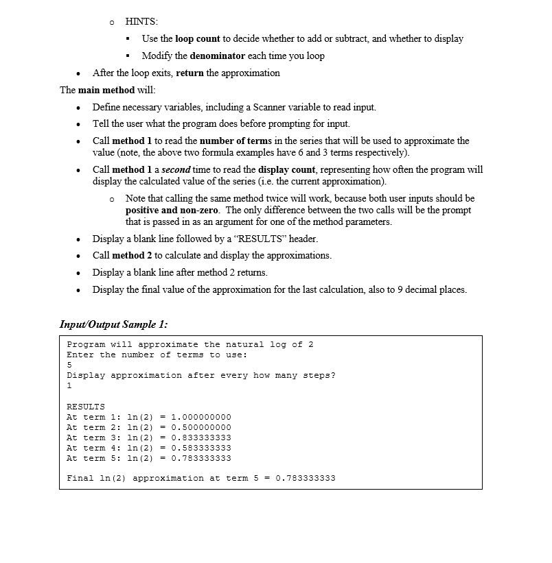 Solved Program Concept The natural logarithm of 2 is | Chegg.com