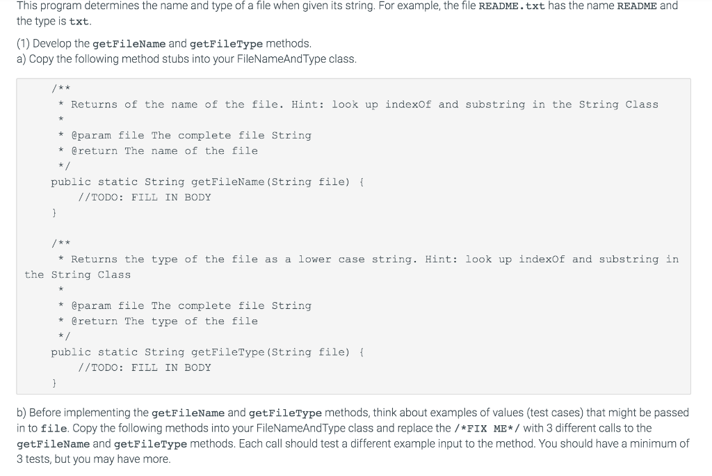 Solved This program determines the name and type of a file | Chegg.com