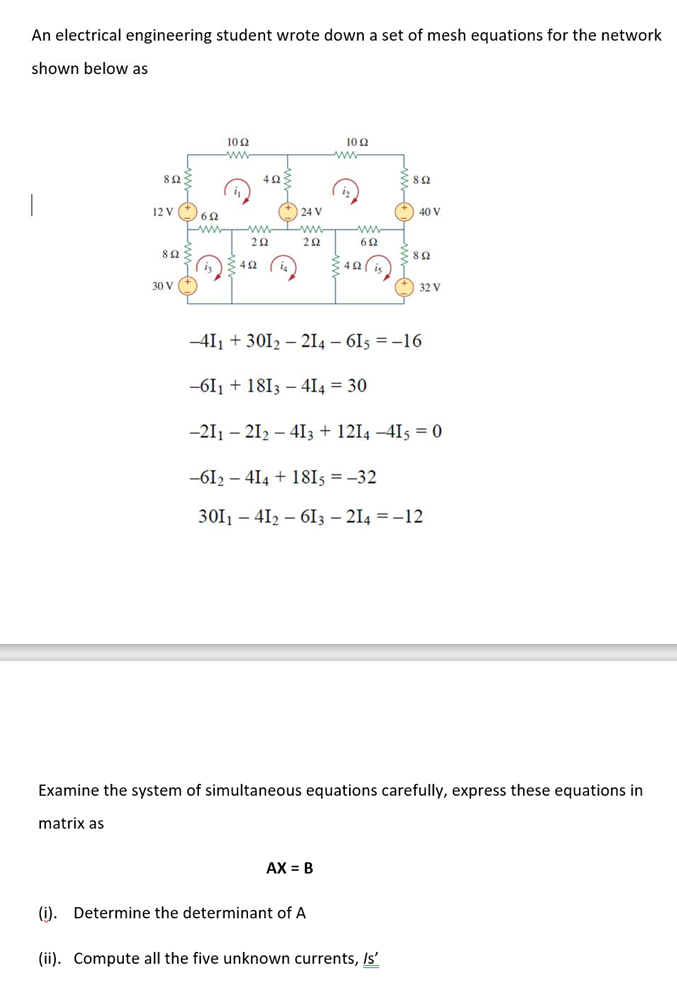 Solved An electrical engineering student wrote down a set of | Chegg.com