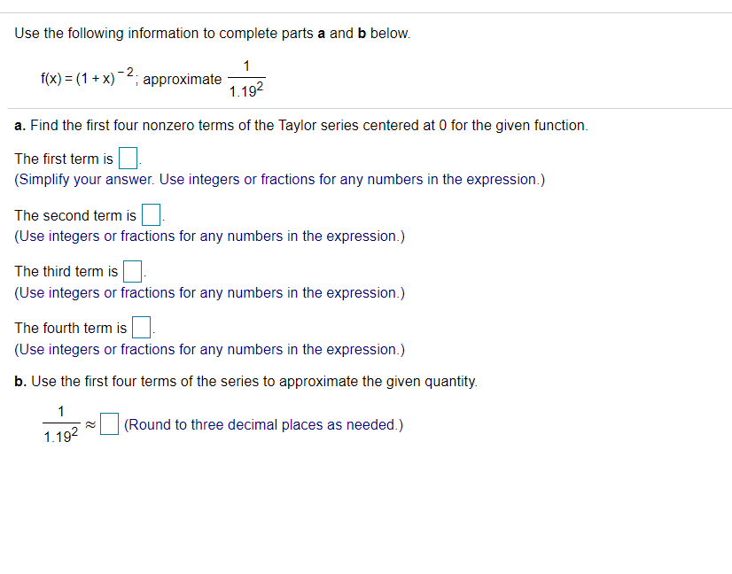 Solved Use The Following Information To Complete Parts A And | Chegg.com