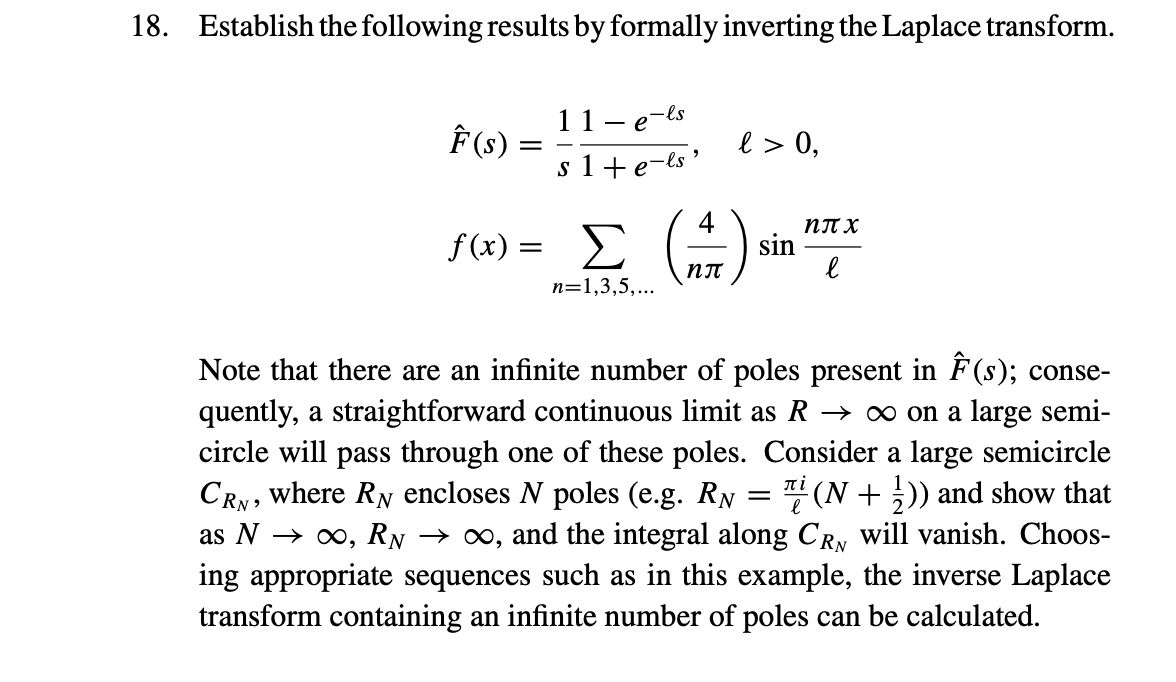 18 Establish The Following Results By Formally In Chegg Com