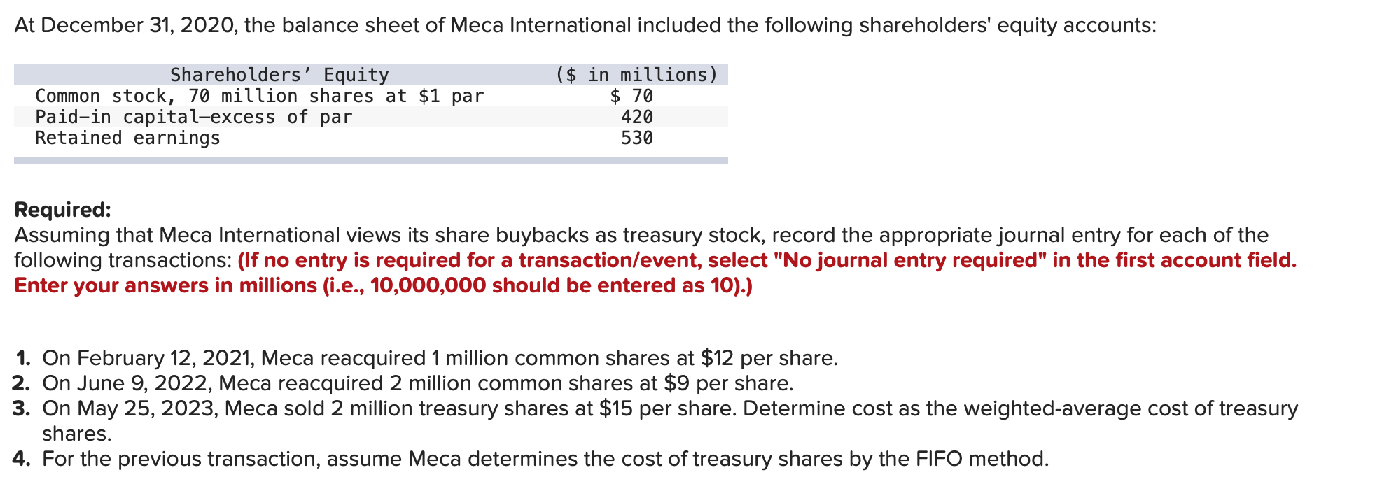 Solved At December 31, 2020, The Balance Sheet Of Meca | Chegg.com