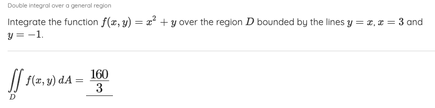 Solved Double integral over a general region Integrate the | Chegg.com
