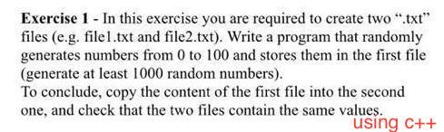 Solved Exercise 1 - In this exercise you are required to | Chegg.com