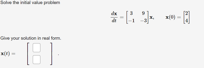 Solved Solve the initial value problem | Chegg.com