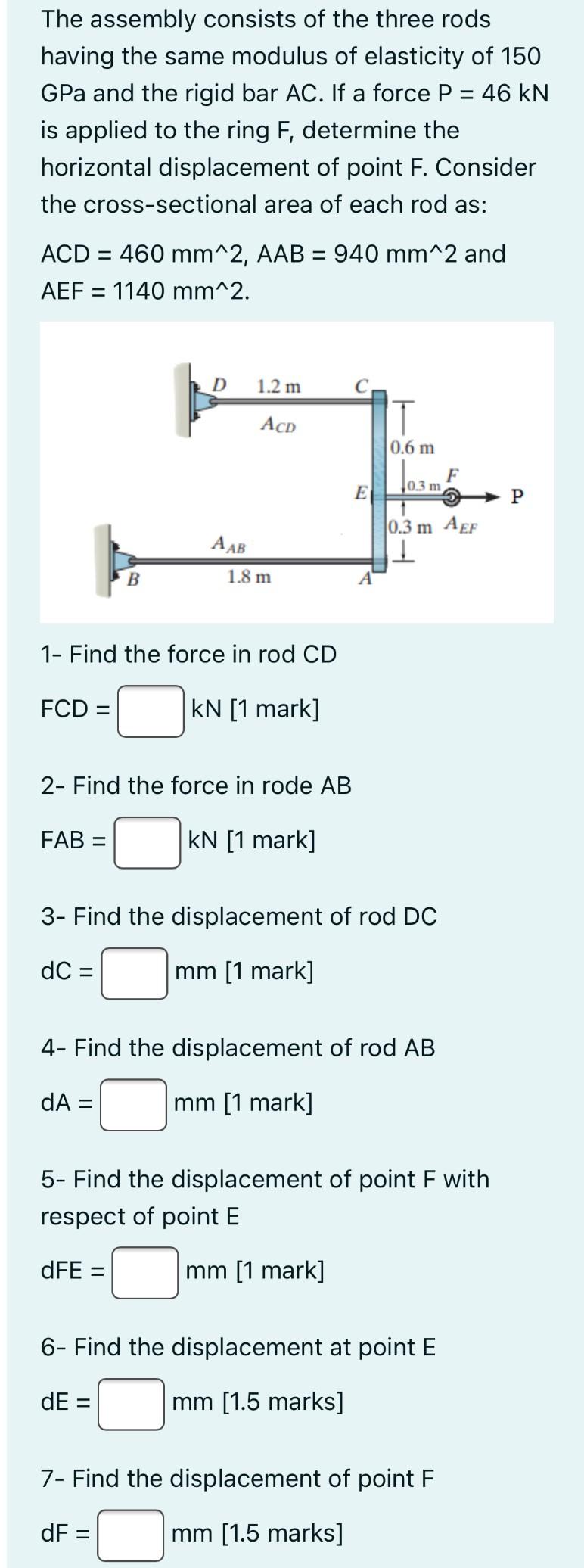 Solved The assembly consists of the three rods having the | Chegg.com