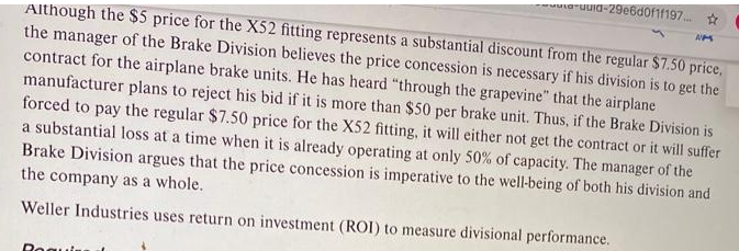 Hii 个 → A A CASE 11–26 Transfer Pricing; Divisional | Chegg.com