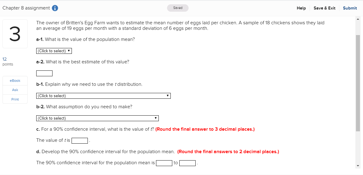 Solved Chapter 8 assignment i Saved Help Save & Exit Submit | Chegg.com
