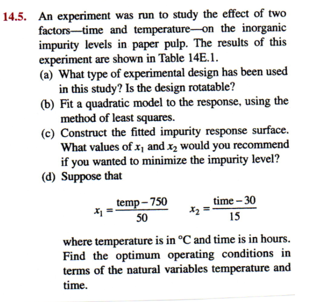 14.5. An experiment was run to study the effect of | Chegg.com