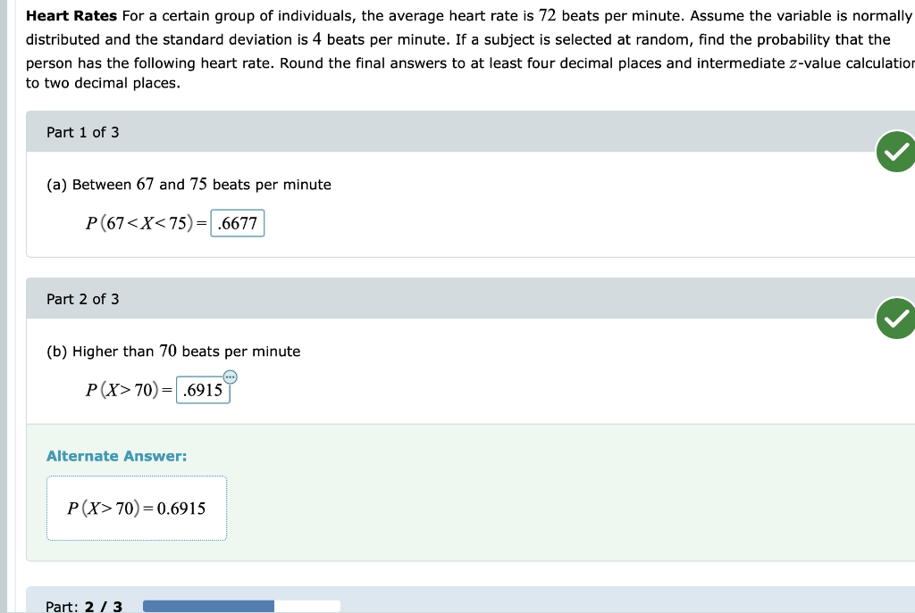Solved Heart Rates For a certain group of individuals, the | Chegg.com