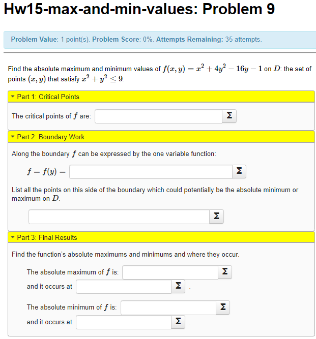 Solved Hw15-max-and-min-values: Problem 9 Problem Value: 1 | Chegg.com