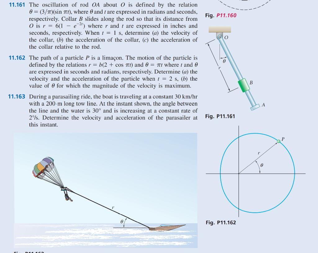 Solved Fig. P11.160 11.161 The oscillation of rod OA about 0 | Chegg.com