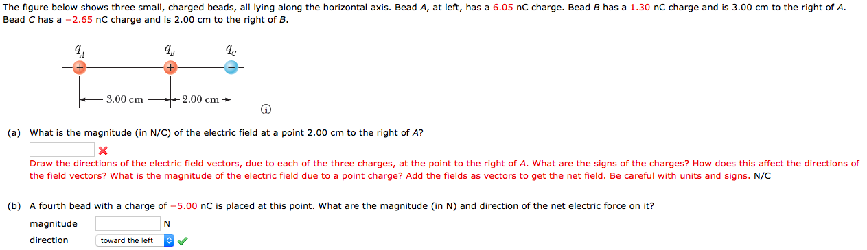 Solved The figure below shows three small, charged beads, | Chegg.com