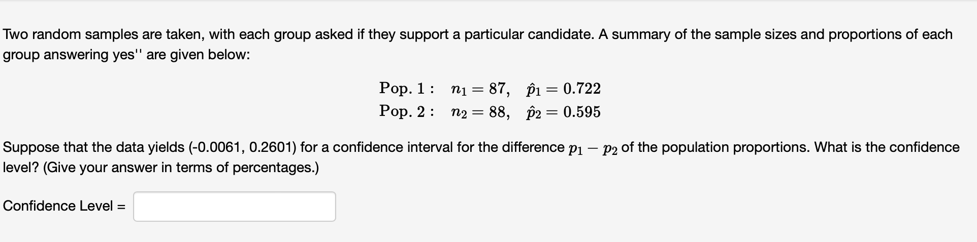 Solved Two random samples are taken, with each group asked | Chegg.com