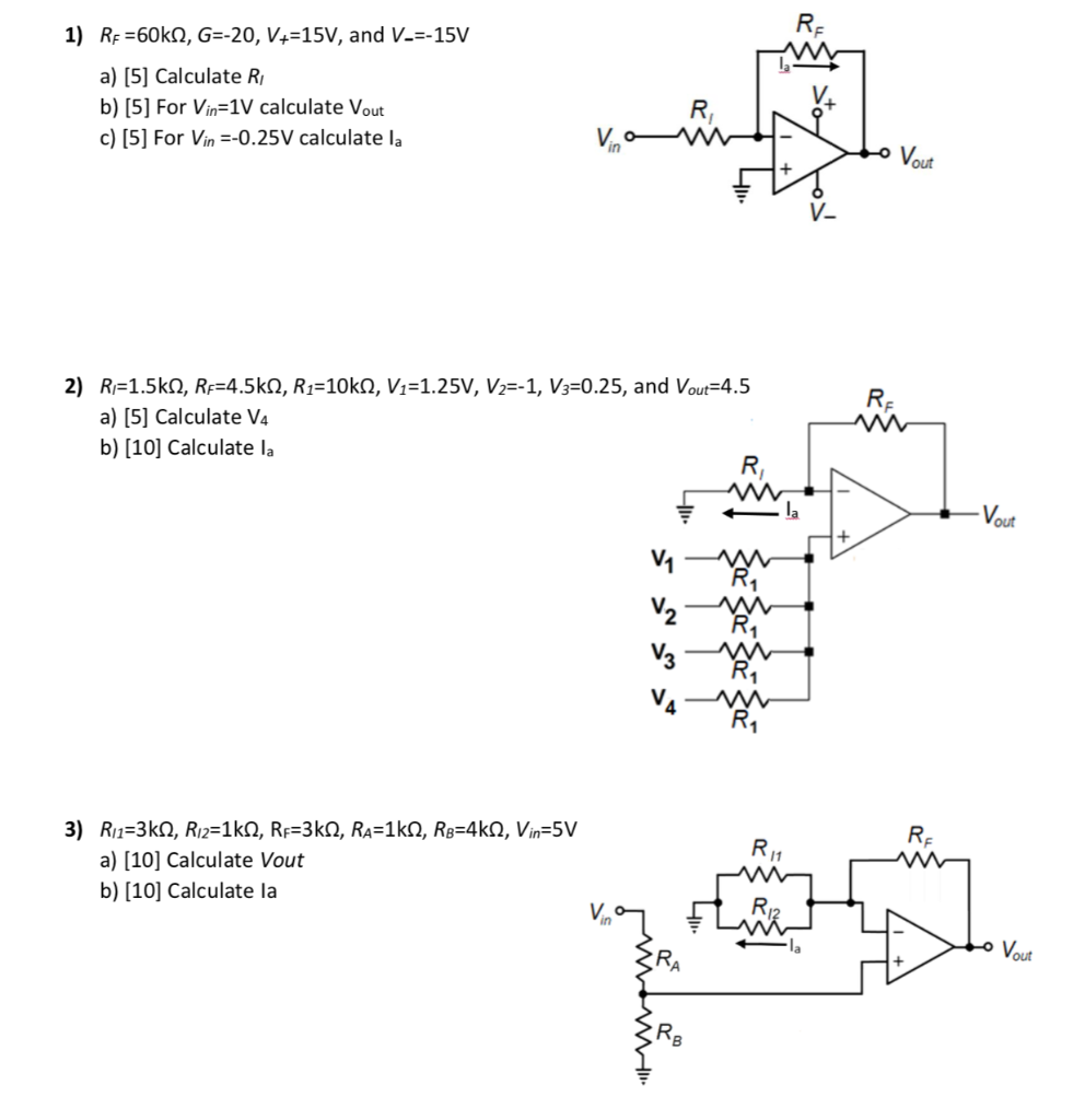 Solved Rf 1 Rf 60kn G V4 15v And V 15v A 5 C Chegg Com