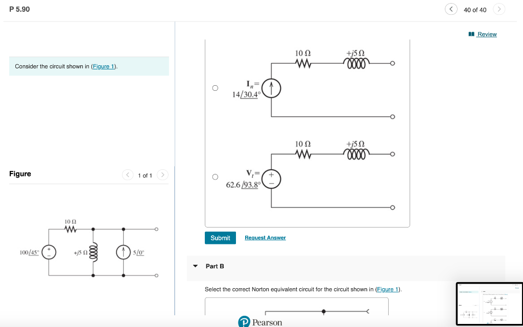 Solved P 5.90 40 of 40 11 Review Part A Consider the circuit | Chegg.com