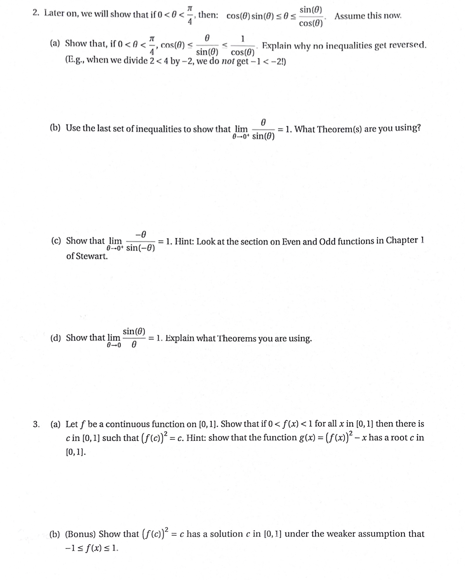 Solved 2. Later on, we will show that if 0