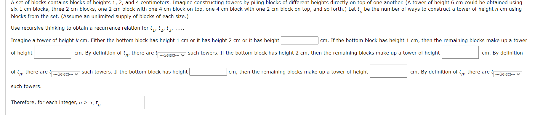 Solved blocks from the set. (Assume an unlimited supply of | Chegg.com