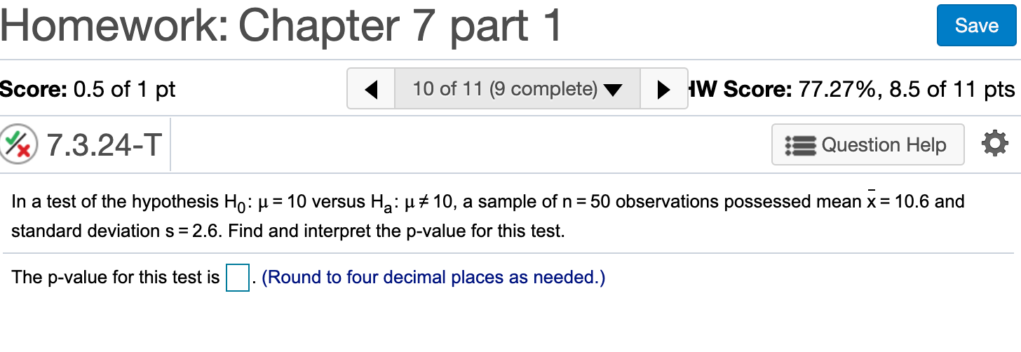 Solved Homework: Chapter 7 Part 1 Save Score: 0.5 Of 1 Pt 10 | Chegg.com