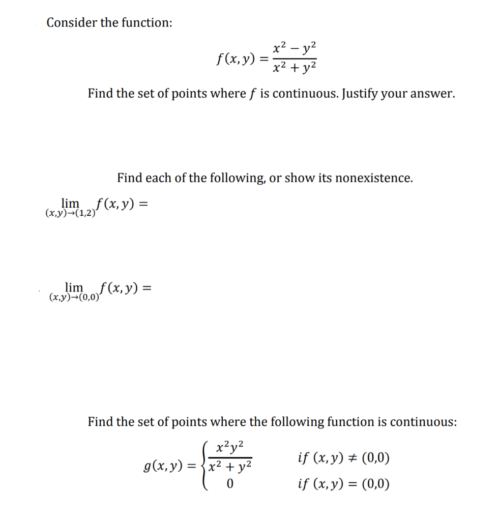 Solved Consider The Function Fxy X2 Y2 X2 Y2 Find 6117