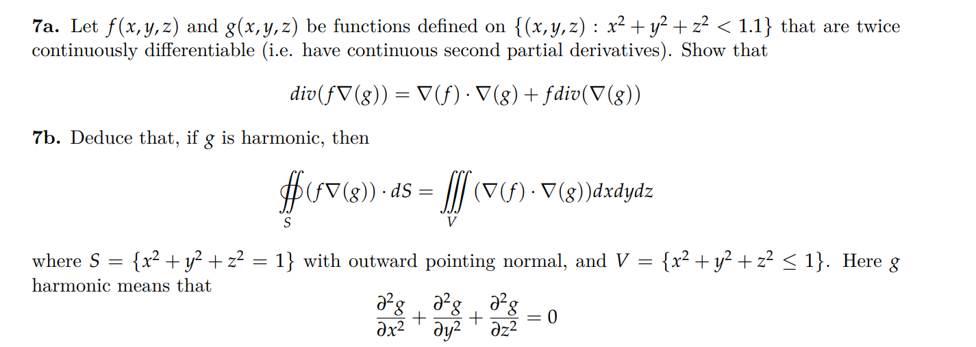 Solved 7a Let F X Y Z And G X Y Z Be Functions Defined Chegg Com