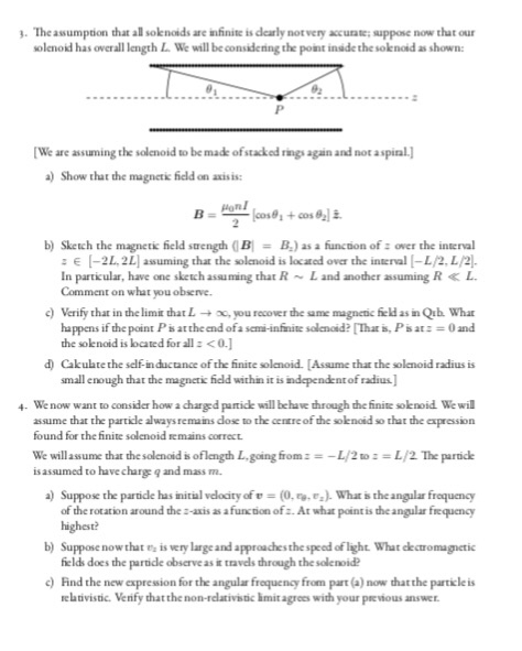 Solved The assumption that all sokenoids are infinite is | Chegg.com
