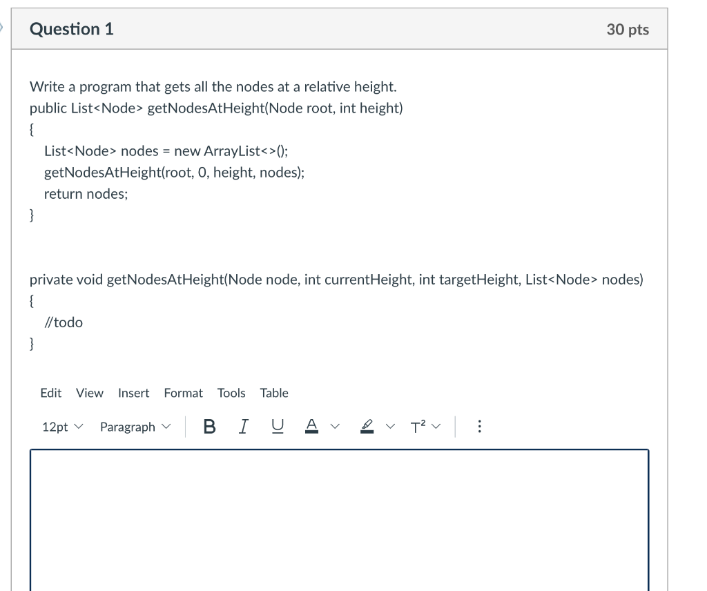 Solved Write a program that gets all the nodes at a relative | Chegg.com