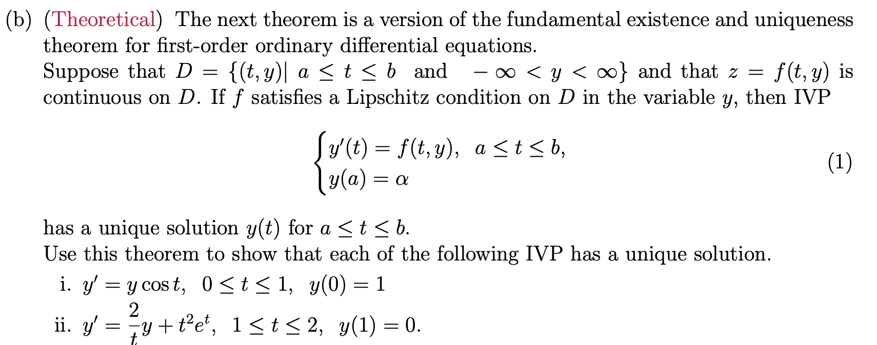 Solved (Theoretical) The next theorem is a version of the | Chegg.com