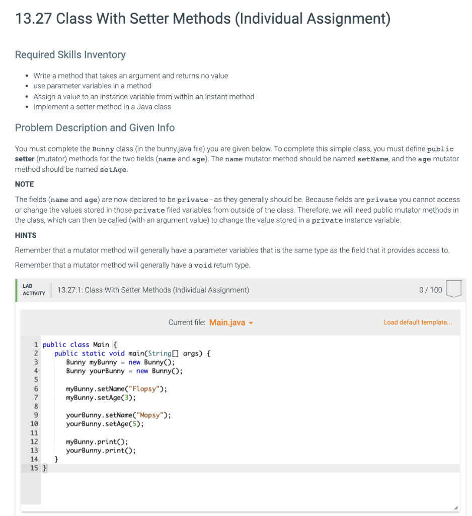 Solved Required Skills Inventory - Write a method that takes | Chegg.com