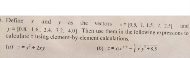 Solved 3. Define x and y as the vectors x=10.5. I. | Chegg.com