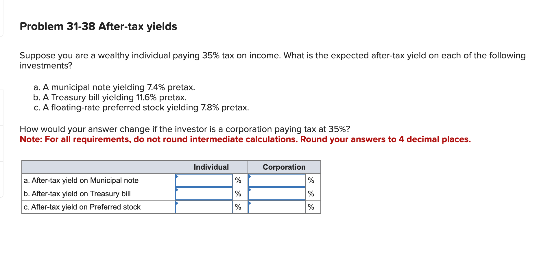 Solved Problem 31-38 After-tax Yields Suppose You Are A | Chegg.com