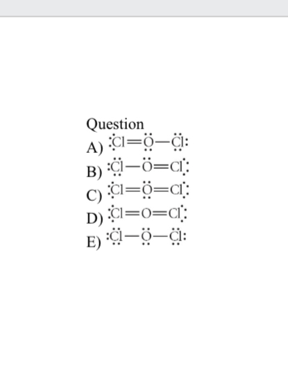 Solved Choose the best Lewis structure for OCl2.( O is in | Chegg.com