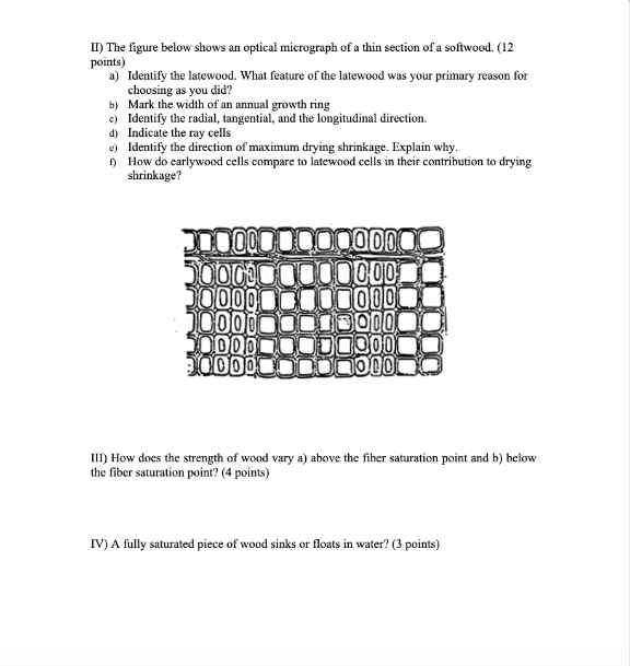 II) The figure below shows an optical micrograph of a | Chegg.com