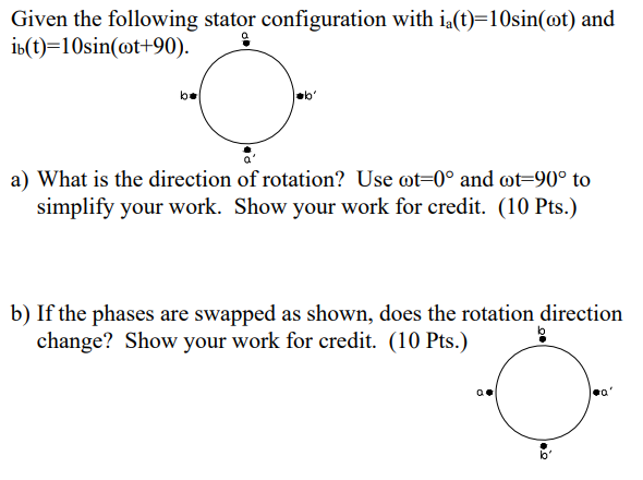 Solved Given the following stator configuration with | Chegg.com