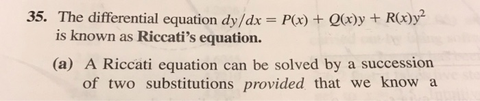 Solved 35. The differential equation dy/dx - Px)Q)y Roy is | Chegg.com