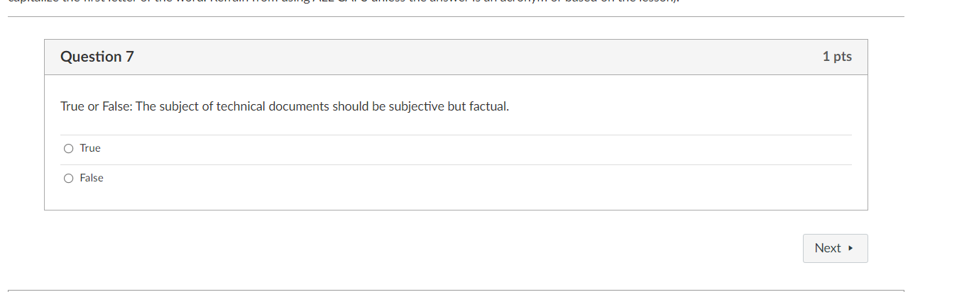 Solved Question 1 1 pts Choose TRUE if the statement very | Chegg.com