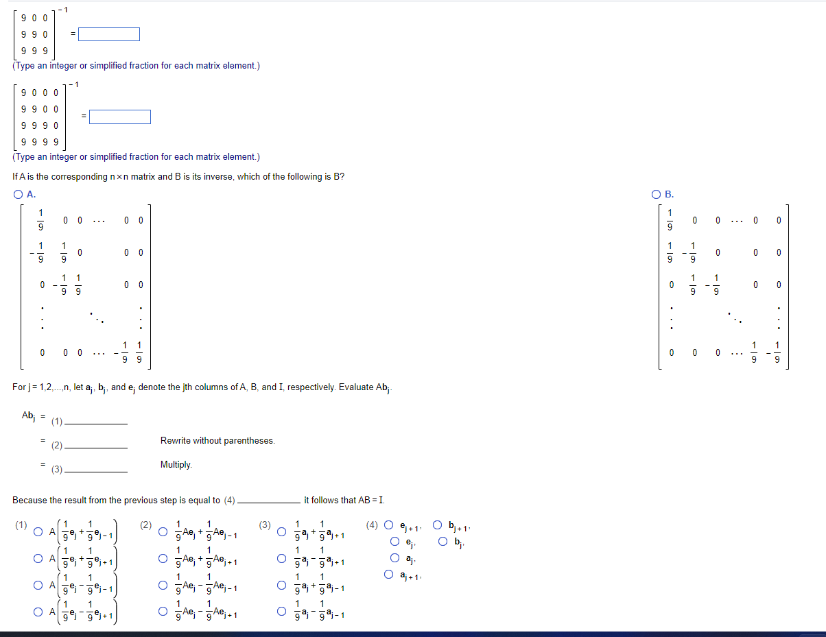 Solved 10. Use the algorithm for finding A−1 to find the | Chegg.com