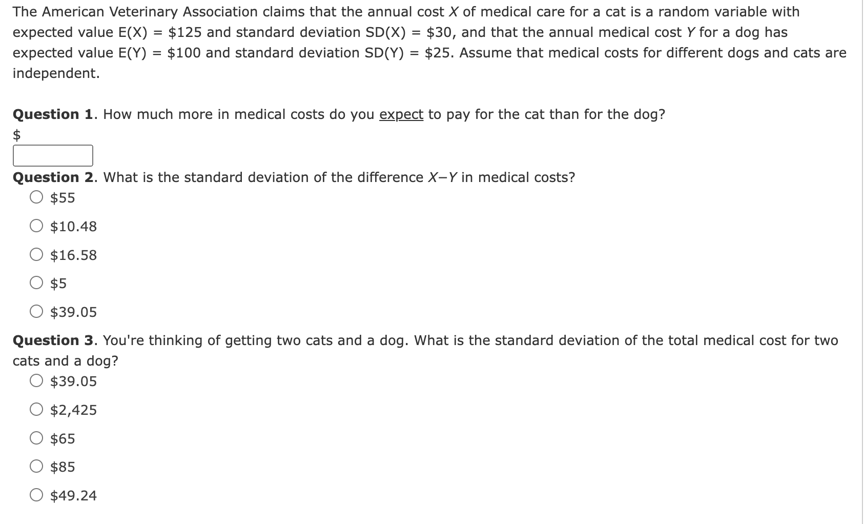 Solved The American Veterinary Association claims that the