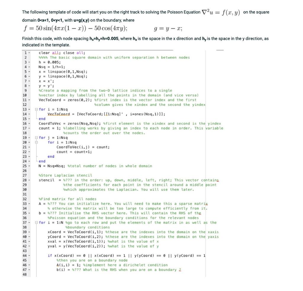 The following template of code will start you on the | Chegg.com