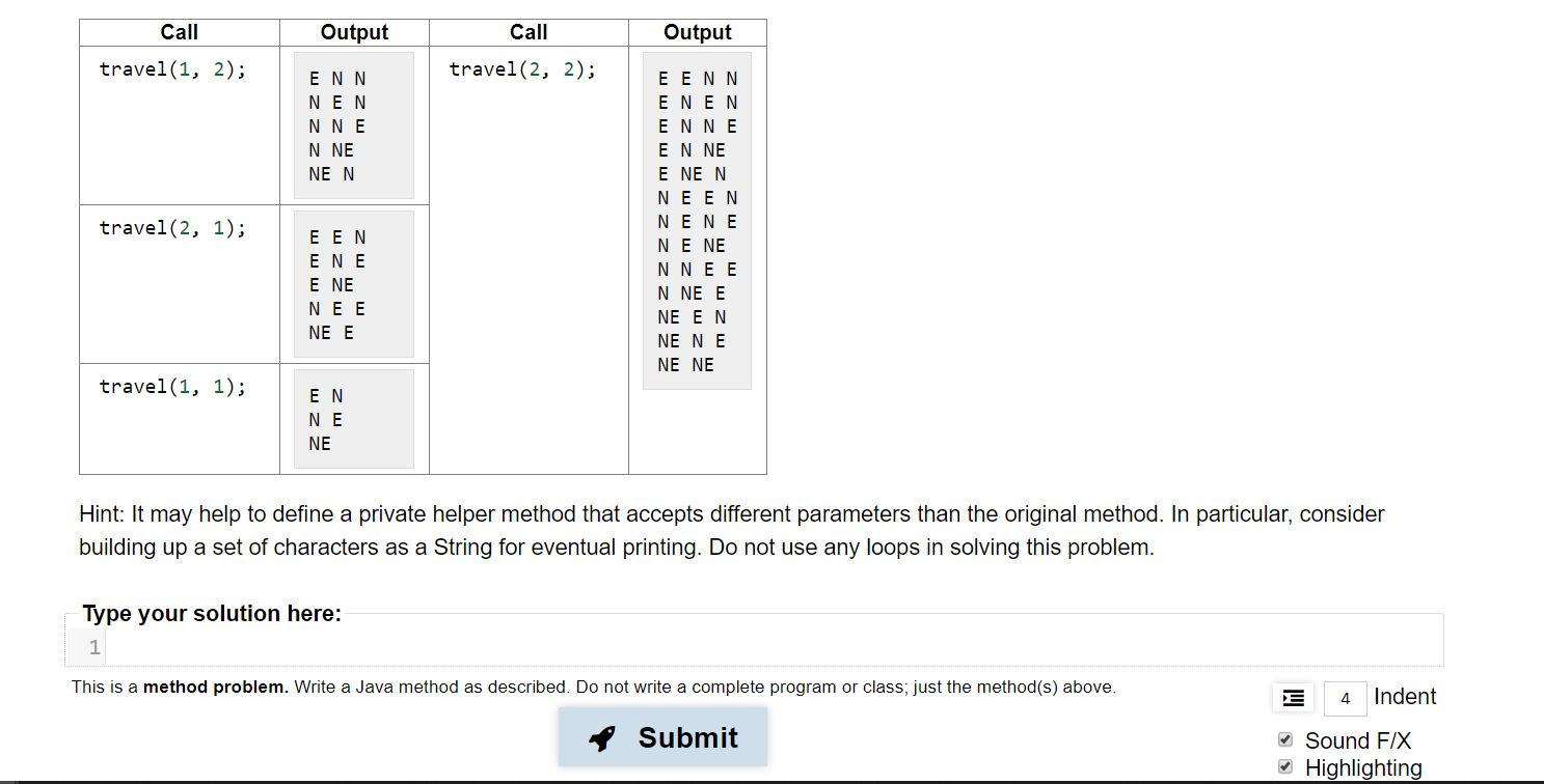 Solved Write a method travel that accepts integers x and y | Chegg.com