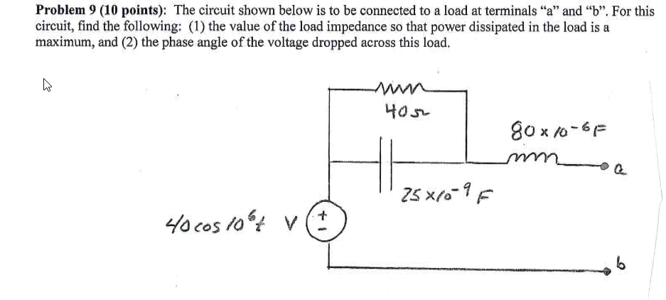 Solved Problem 9 (10 points): The circuit shown below is to | Chegg.com