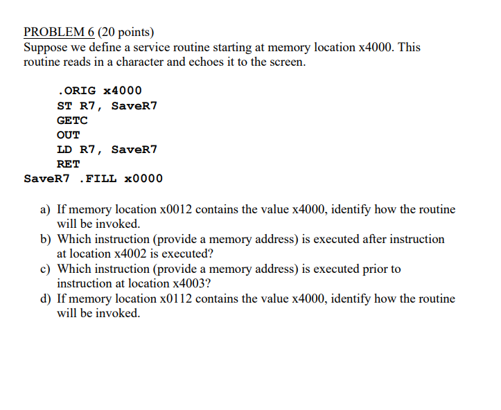 Solved PROBLEM 6 20 Points Suppose We Define A Service Chegg