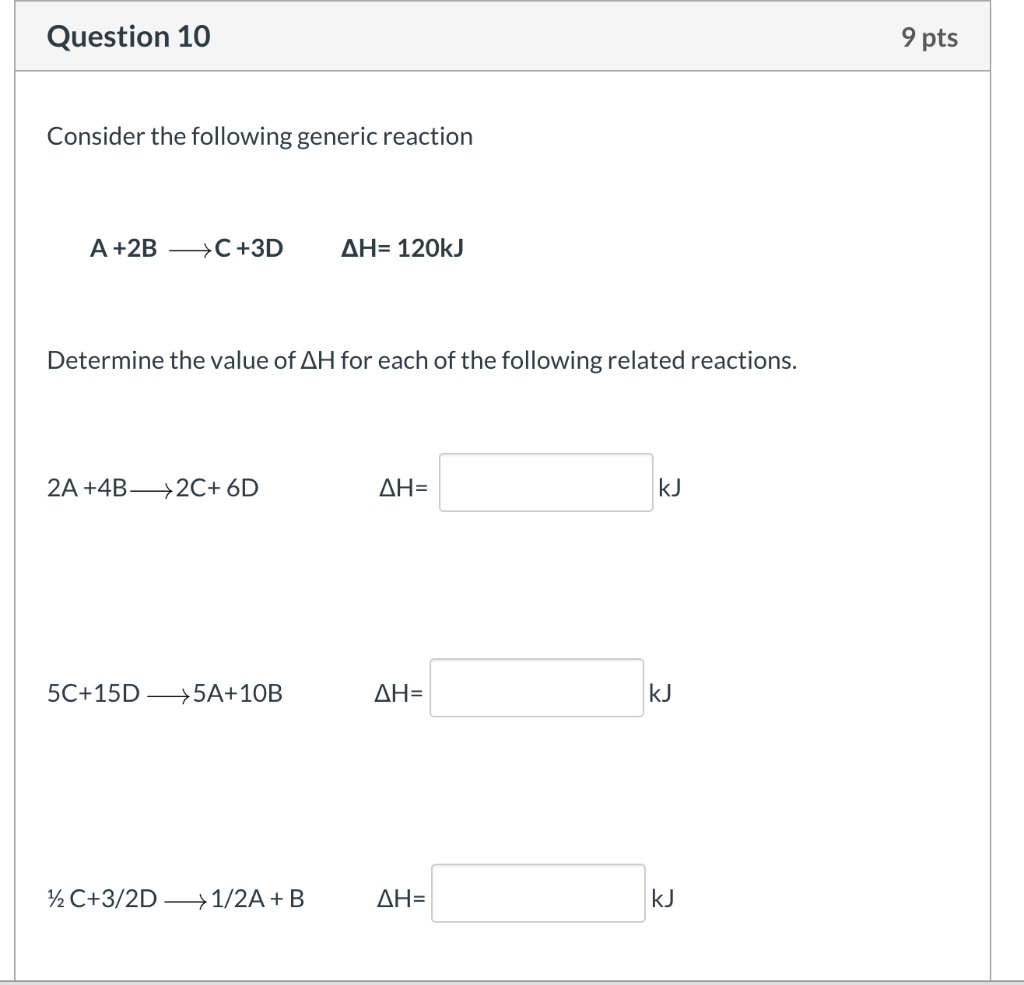 Solved Question 10 9 pts Consider the following generic | Chegg.com