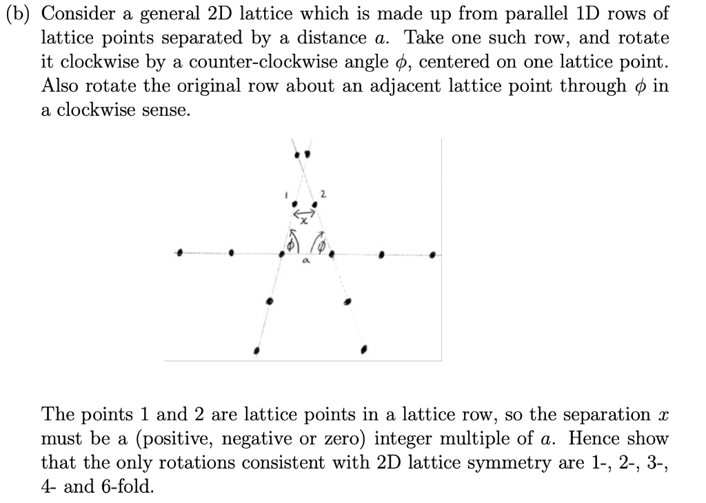Solved (b) Consider a general 2D lattice which is made up | Chegg.com
